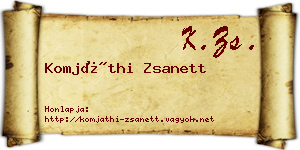 Komjáthi Zsanett névjegykártya